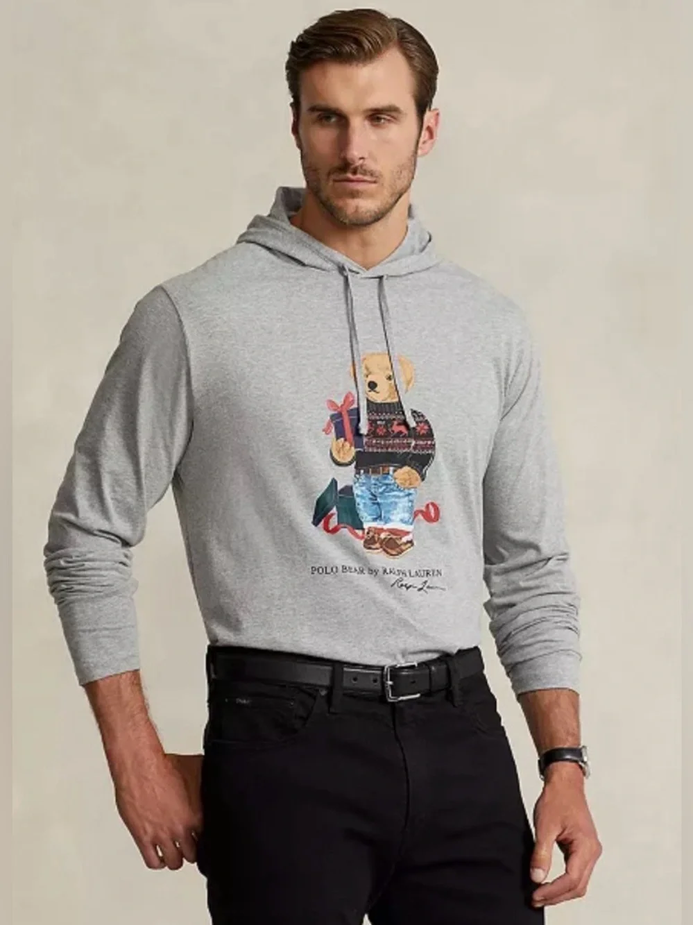 Polo Ralph Lauren Men's Cotton Polo Bear Jersey Hooded T-Shirt